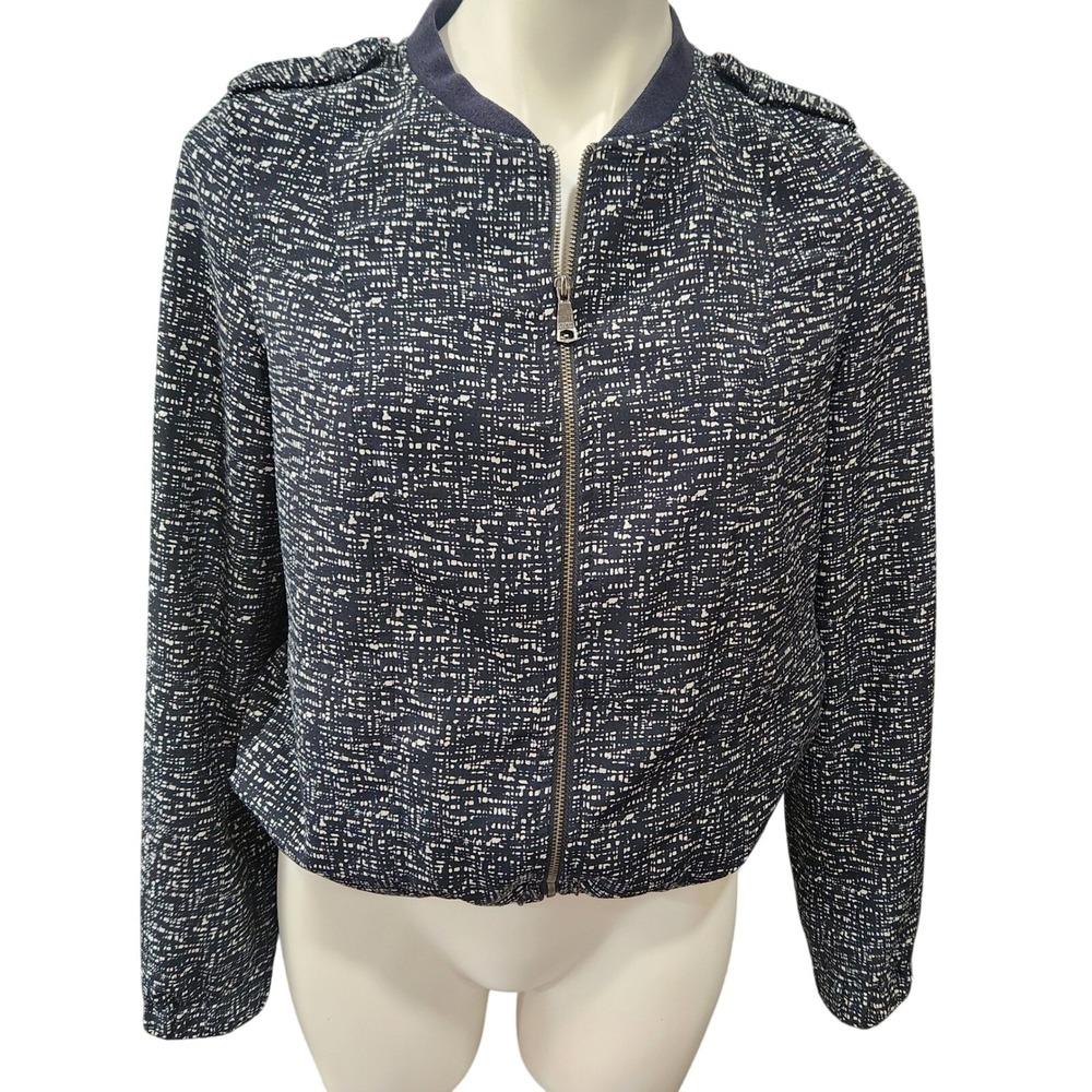 Banana Republic lightweight black & white women's track jacket size small